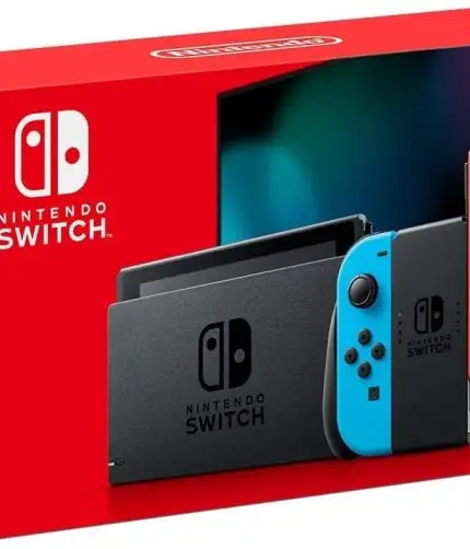 Nintendo Switch with Neon Blue and Neon Red Joy‑Con
